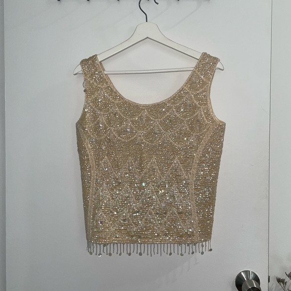 Vintage beaded flapper top - Picture 1 of 4